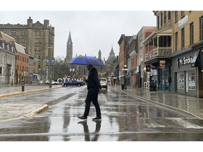 The ByWard Market is very quiet during the Covid-19 pandemic, as shown in this photo from Monday.