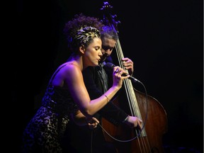 Vocalist Cyrille Aimee and bassist Phil Kuehn at the 2019 TD Ottawa Jazz Festival