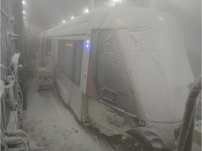 LRT vehicle undergoing cold-weather testing by the National Research Council.