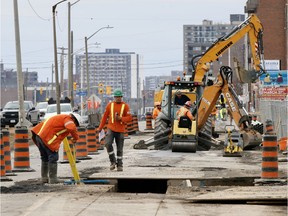 Stage 2 LRT construction along Richmond Road last week.