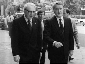 Allan Gotlieb, then ambassador to Washington, walking down Pennsylvania Avenue with the prime minister of the day, Brian Mulroney.