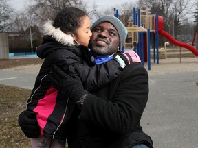 Obi Ifedi and his daughter, Zoe, at Michelle Park in April.