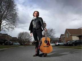 Musician Amanda Rheaume outside her home in Ottawa.