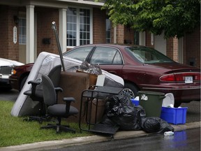 A file photo of garbage pickup day in Barrhaven.