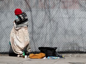 A man without shelter in the ByWard Market this week.