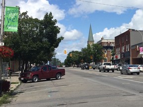 Downtown Smiths Falls in August 2019.