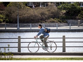 The sunny weather had people out along the canal Saturday.