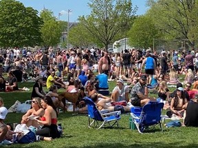 Trinity Bellwoods park on May 23, 2020 as posted on Dr. Eileen de Villa's, Toronto's Medical Officer of Health, twitter page.