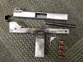 The Ottawa Police Guns and Gangs Unit seized a a partially-constructed machine pistol and several blank rounds used for testing.