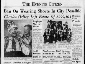 As temperatures climbed in June 1950, Ottawa considered implementing a municipal ban on wearing shorts anywhere other than at beaches or on tennis courts.
