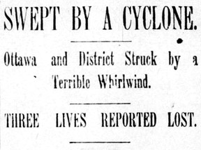 On June 6, 1888, a cyclone struck Ottawa, killing three and causing great damage.