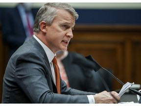 WASHINGTON, DC - MAY 14: Dr. Richard Bright, former director of the Biomedical Advanced Research and Development Authority (BARDA), testifies at a House Energy and Commerce Subcommittee on Health hearing to discuss protecting scientific integrity in response to the coronavirus outbreak on May 14, 2020 in Washington DC. Bright filed a whistleblower complaint after he was removed from his post as director of BARDA, the U.S. agency trying to develop a vaccine against coronavirus. He alleges he was removed for opposing the use of the drugs chloroquine and hydroxychloroquine for the coronavirus.