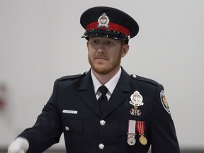 Officer Jesse Hewitt during the Ottawa Police Service Badge Ceremony at the EY Centre on June 20, 2018.