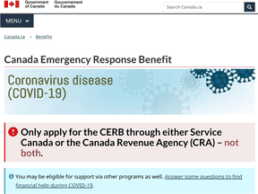 CERB provides $500 a week to people who have stopped working because of the pandemic, so long as they made $5,000 within the previous 12 months and did not quit voluntarily.