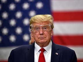 U.S. President Donald Trump participates in a tour of a Honeywell International plant that manufactures personal protective equipment in Phoenix, Arizona on May 5.