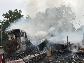 An image showing First Pentecostal Church in Holly Springs, Mississippi, after an unknown person set it on fire.