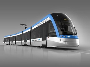 The STO is considering a tram concept similar to Waterloo's new Bombardier model — single-car electric vehicles 100 metres long that carry 200 passengers, mostly standing.