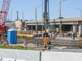 Work progresses at Montreal Road and Regional Road 174 as LRT Stage 2 construction is moving along in both ends of the city.