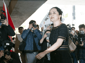 Huawei executive Meng Wanzhou arrives at BC Supreme Court for a hearing on Wednesday in Vancouver.