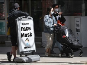 Face masks for sale on Bank Street in Ottawa in a file photo.