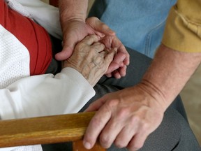 A family in a long-term care home.