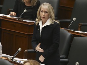 Ontario Minister of Long-Term Care Merrilee Fullerton speaks inside the Legislature at Queen's Park on Wednesday May 20, 2020. Network