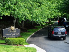 U.S. President Donald Trump's motorcade arrives at Trump National Golf Club in Sterling, Virginia, U.S., May 23, 2020.