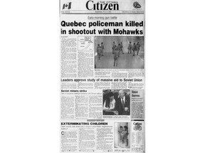 The Citizen's front page from July 11, 1990 - the beginning of the Oka crisis.