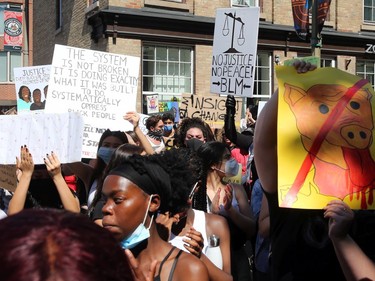 Thousands gathered near the American Embassy in Ottawa to protest/march for George Floyd, June 05, 2020.