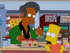 The Simpsons' Apu and Bart.