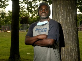 Obi Ifedi returns to the public park near his Grenon Avenue home where he was assaulted by an Ottawa bylaw officer while walking with his young daughter.