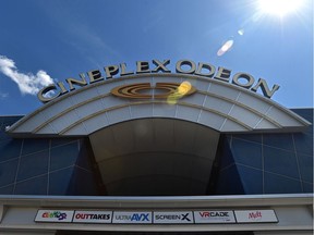 A quiet CinePlex movie theatre in Edmonton in a photo taken last week.