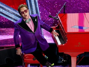 Files: Elton John performs during the 92nd Annual Academy Awards at Dolby Theatre on February 9, 2020 in Hollywood.