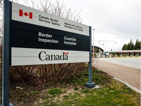 A file photo of a Canada Border Inspection Station near Blaine, Wash., in March.