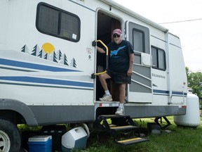 Snowbird Rob Ohl, 78, spends his summers living in a trailer in Stone Mills Township, a trailer the municipality now says he has to move out of near Tamworth, Ont. on Tuesday, June 9, 2020. Elliot Ferguson/The Whig-Standard/Postmedia Network
