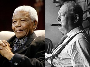 Nelson Mandela, left, and Winston Churchill: two great leaders