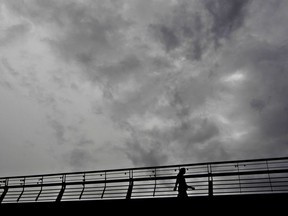 Storm clouds roll in along the Rideau Canal.