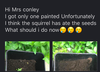 A post by one of the students growing veggies at home as part of a class discussion of the project online.