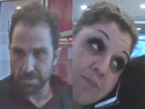 OTTAWA– The Ottawa Police Organized Fraud Unit is requesting the public’s assistance to identify a man and a woman in relation to an identity theft investigation. 
On January 27, 2020 the victim’s identity was used to obtain a replacement debit card within a bank in the Kanata area. The PIN was changed and the subject went on to withdraw over $8,000.00 from the victim’s account at three banks in the Kanata area. The suspects also gained access to the victim’s online banking, passwords and security answers. 
The suspect man is described as having medium complexion, dark hair, unshaven, medium build, wearing a black Asics jacket, burgundy sweater and blue jeans
The suspect woman is described as having medium complexion, dark wavy hair in a bun, wearing a black winter coat with fur on the hood
Ottawa Police SErvices