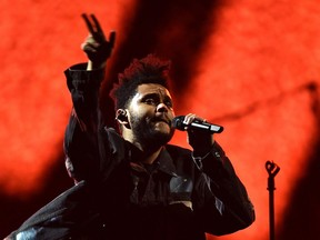 Canadian singer, songwriter, The Weeknd in concert at Rogers Place in Edmonton, October 2, 2017.