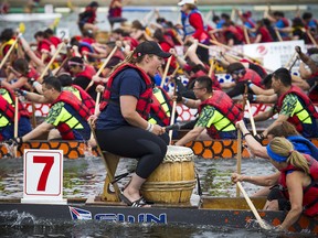 The Ottawa Dragon Boat Festival traditionally takes place at Mooney’s Bay Park on the Rideau River.