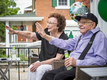Ed Levesque spent the afternoon sitting with his wife Mary Lou, being celebrated by friends, family and community members, as he turned 100 years old on Sunday.
