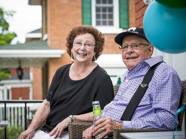 Ed Levesque spent the afternoon sitting with his wife Mary Lou, being celebrated by friends, family and community members, as he turned 100 years old on Sunday.