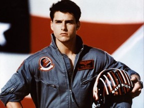 Tom Cruise as "Maverick" in the 1986 movie TOP GUN