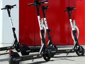 e-scooters are fun, but stay off the sidewalks, and park them properly when you're done, police say.