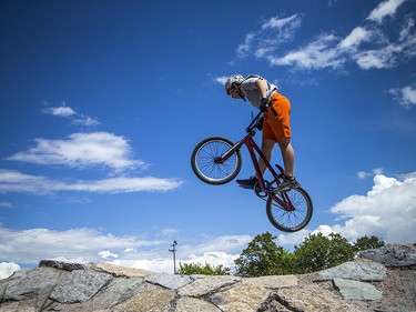 Jack Siggers shows no fear ripping around the Carlington Bike Park Wednesday July 29, 2020.