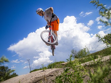 Jack Siggers shows no fear ripping around the Carlington Bike Park Wednesday July 29, 2020.