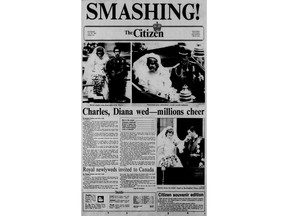 Charles and Diana's July 1981 wedding was front-page news everywhere.
