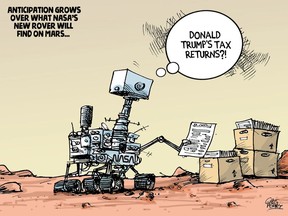 **Ottawa Citizen use only; not for re-use**  Editorial Cartoon  by Greg Perry.   Mars Rover cartoon - perryJuly30