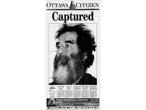 One photo and one word were all that was needed following the capture of Saddam Hussein in December 2003. Creidt: Digital download, Postmedia via newspapers.com.